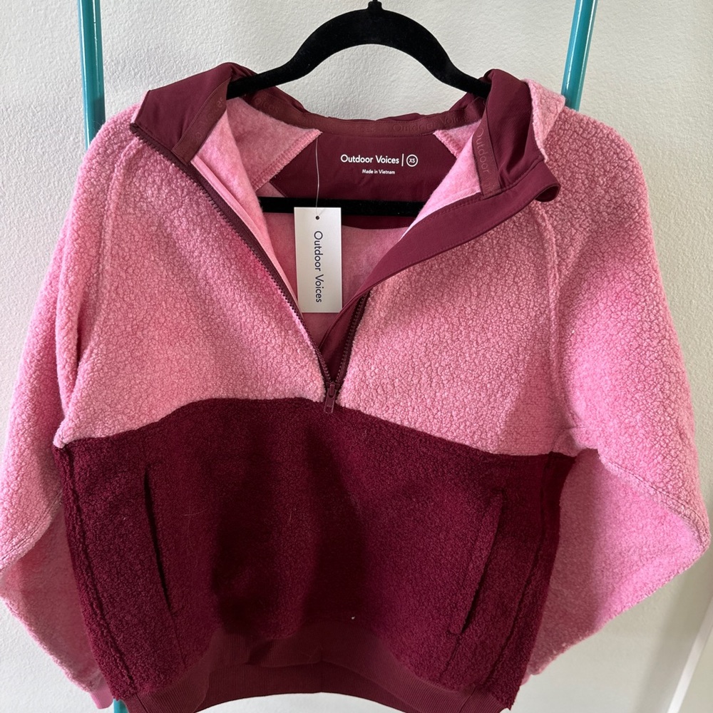Outdoor Voices teddy fleece new with tags pink